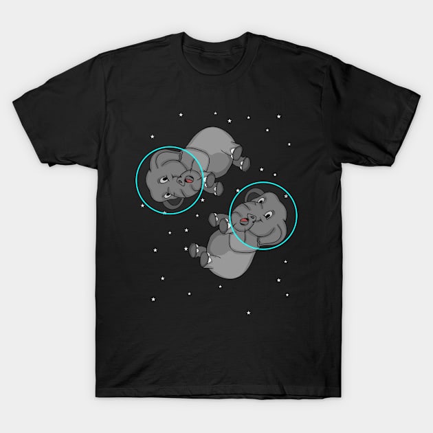 Astronaut Lover Kids Space Gift Cute Elephant T-Shirt by PomegranatePower